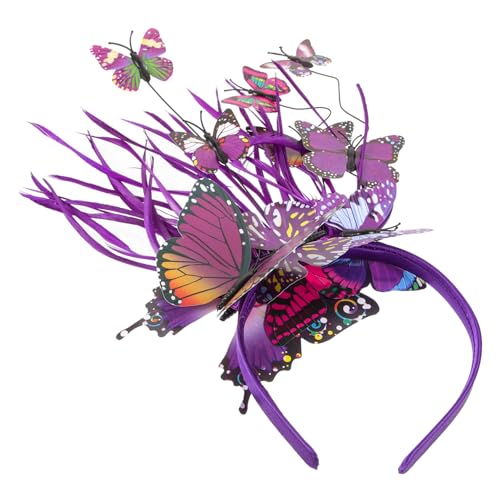 POPETPOP Schmetterling Haarreif Damen Leichtes Fascinator Haaraccessoire Party Hochzeit Braut Kopfschmuck Kunststoff für Fotoshooting und Festliche Anlässe von POPETPOP