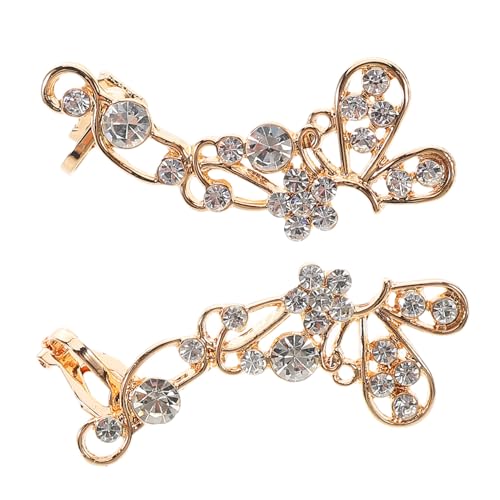 POPETPOP Metall Ohrclips Für Damen Antik Strass-ohrmanschetten Schmuck-accessoire Elegant Metall Ohrring Dekor Nicht Pierce Zopf Ohr-ohren Schmuck von POPETPOP