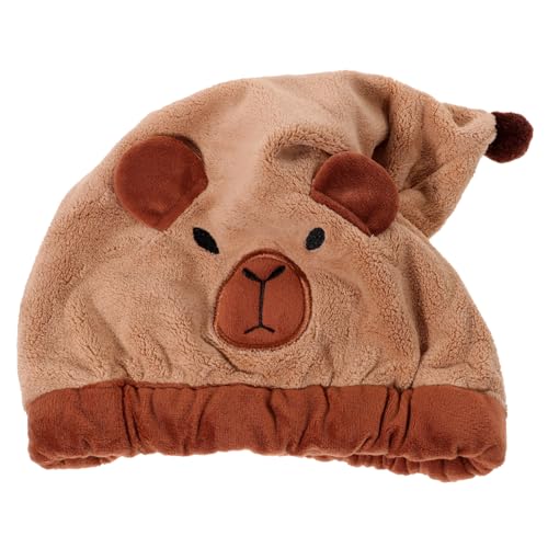 POPETPOP Schnelltrocknendes Haarhandtuch aus Weichem Korallenfleece mit Niedlichem Cartoon Design Leichtes Haarturban Handtuch zum Haare Trocknen Kompakt für Reisen und Nasse Haare von POPETPOP