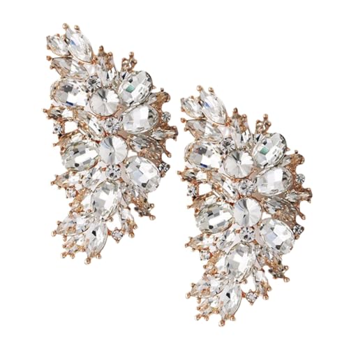 POPETPOP Schuhclips Damen Abnehmbar Strasssteine Schuhschnallen Dekorative Damenschuhe Accessoires für Hochzeit Party Pumps Absatzschuhe mit Elegantem Roségold Design von POPETPOP