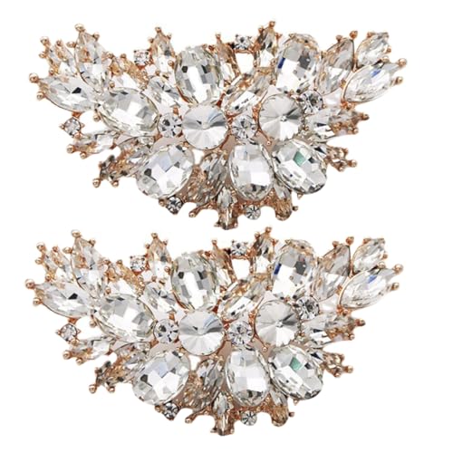 POPETPOP Schuhclips Strasssteine Abnehmbare Schuhschnallen Damenschuh Dekoration High Heels Accessoires Modisch Brautschmuck Party Hochzeit Zubehör Rosegold von POPETPOP