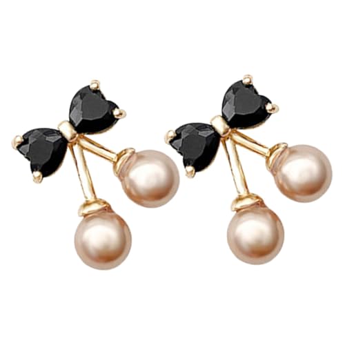 POPETPOP Schwarze Schleifen Ohrstecker Damen Ohrringe Elegant Feine Verarbeitung Langlebig Geburtstag Weihnachten Hochzeit Party Schmuck von POPETPOP