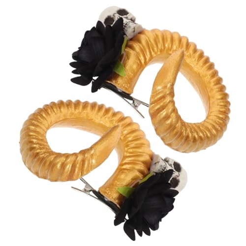 POPETPOP Sheep Horn Haarklammern Halloween Kostüm Haarspangen Gothic Cosplay Accessoires für Damen Leicht und Robust für Party Bühne und Fotorequisiten POPETPOP Sheep Horn Haarklammern Halloween Kostüm Haarspangen Gothic Cosplay Accessoires für Damen Leicht und Robust für Party Bühne und Fotorequisiten von POPETPOP