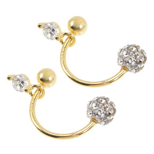 POPETPOP Silber Ohrstecker Damen Ohrringe mit Funkelnden Strasssteinen Gebogenes Monddesign Leicht und Elegant Vielseitig Kombinierbar Modisches für Frauen und Mädchen von POPETPOP