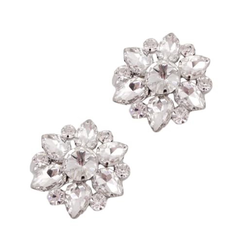 POPETPOP Silber Schuhclips Strass Glitzernde Abnehmbare Schuhschnallen für Damen Braut Hochzeit Party Dekorative Schuhverzierung Geschenkidee von POPETPOP