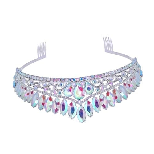 POPETPOP Silberfarbener Haarkamm mit Funkelnden Strasssteinen Leichter Brautschmuck für Damen Vielseitige Prinzessin Tiara für Hochzeiten Geburtstage und Festliche Anlässe Elegantes Haar von POPETPOP