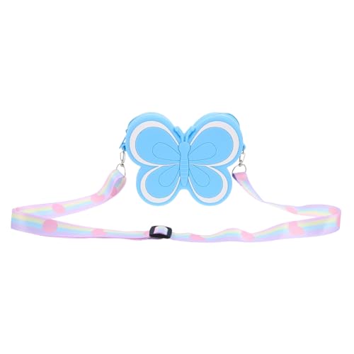 POPETPOP Silicone Mini Geldbörse Robust Mädchen Umhängetasche Kleine Münztasche Kinderhandtasche Süßes Accessoire Himmelblau von POPETPOP