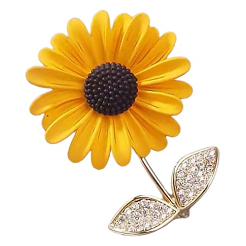 POPETPOP Sonnenblumen Brosche aus Verarbeitung Dekorativer Ansteckpin für Damenjacken Vielseitiger Schmuck für Kleidung Modisches Accessoire für Schal und Mantel von POPETPOP