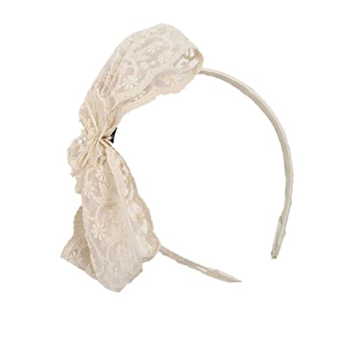 POPETPOP Spitzenstirnband Turban-Stirnband Make-up-Stirnband Haarbänder haarschmuck Bowknot-Stirnband-Dekor Kopfschmuck aus Spitze mit Schleife Mädchen schmücken Kopfbedeckung Baby Stoff von POPETPOP