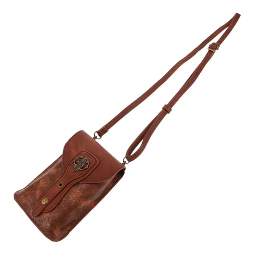 POPETPOP Steampunk Gürteltasche Damen Braun PU Mini Hüfttasche Renaissance Stil Outdoor Sportliche Casual Tasche Handy Münzen Organizer Klein von POPETPOP