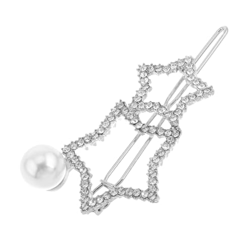 POPETPOP Stern Haarspangen aus Metall mit Funkelnden Strasssteinen und Perlen Vielseitige Haarklammern für Frauen und Mädchen Einfacher Clip Verschluss Vintage Haarschmuck Zubehör von POPETPOP