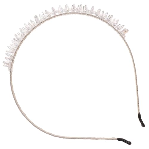 POPETPOP Stirnband Glitzer-Make-up mädchen stirnbänder Tiara Golddekor Haarschmuck für die Braut Stirnbänder für Damen einfach Kopfbedeckung Südkorea schmücken Fräulein Legierung Weiß von POPETPOP