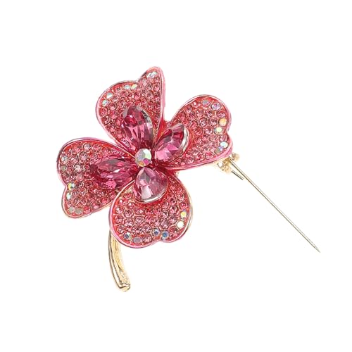 POPETPOP Strass Brosche Damen Vierblättriges Kleeblatt Anstecknadel Glückssymbol Modisch Elegant Für Alltag Party Hochzeit von POPETPOP