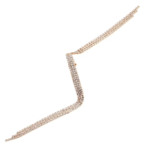 POPETPOP Strass Brosche mit Ketten Quaste Eleganter Lapel Pin aus Zinklegierung für Pullover Kleid Jacke Modisches Vintage Accessoire von POPETPOP