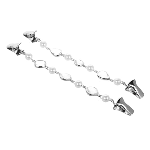 POPETPOP Strass Cardigan Clips mit Kette Taillierer für Frauen Vintage Inspirierte Pullover Clips aus Legierung Dekorative Strickjacken und Kleiderhalter Funkelndes Accessoire von POPETPOP