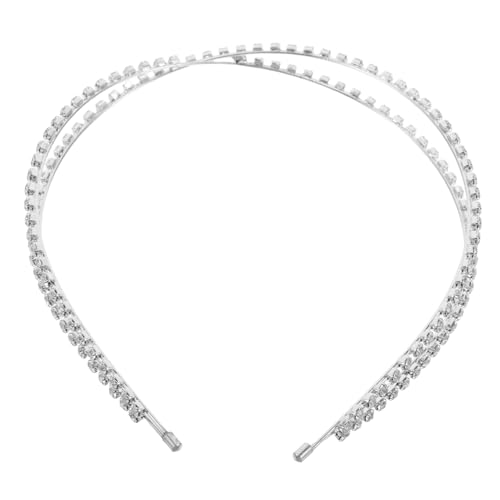 POPETPOP Strass Haarreif mit Funkelnden Kristallen Dünnes Metall Stirnband mit Filigranem Hohlmuster Modischer Haarschmuck für Braut Hochzeit und Festliche Anlässe von POPETPOP