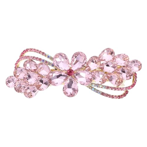 POPETPOP Strass-Haarspange: Damen-Haarspange Metall-Haarnadel Mädchen-Frühlingshaarnadel Elegantes Haar-Accessoire Haar-Styling-Werkzeug Rosa von POPETPOP