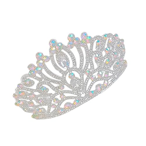 POPETPOP Strass Kristallkrone Braut Tiara mit Funkelnden Strasssteinen Langlebige Hochzeit Kopfbedeckung Verarbeitung für Komfortables Tragen Geeignet für Hochzeit Geburtstag Karneval und von POPETPOP