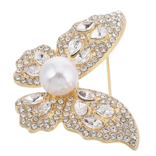 POPETPOP Strass Schmetterlingsbrosche Damen Modisch Hohl Gestaltete Kristallbrosche Vielseitig als Kleid Corsage Halstuch und Taschenclip Anstecknadel für Damen von POPETPOP