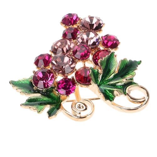 POPETPOP Strass Trauben Brosche Anstecknadel Damen Schmuck Glänzend Vielseitig für Pullover Schal Mütze Rucksack Mädchen Weihnachtsaccessoire von POPETPOP