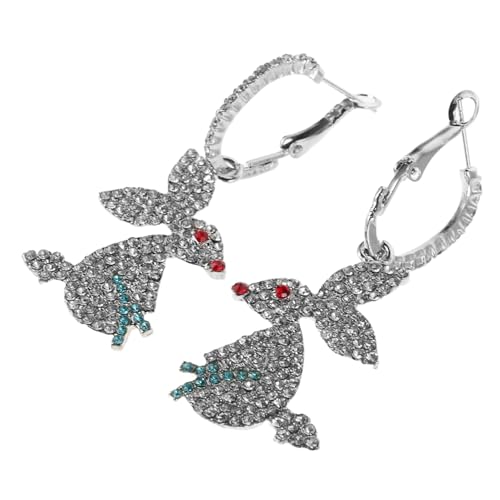 POPETPOP Strassbesetzte Rabbit Design Ohrhänger Legierungsleicht Glamouröser Gesichtsstreckender Tropfen Eleganter Schmuck für Damen Auffällige Hasen Charms Festliche Ohrringe POPETPOP Strassbesetzte Rabbit Design Ohrhänger Legierungsleicht Glamouröser Gesichtsstreckender Tropfen Eleganter Schmuck für Damen Auffällige Hasen Charms Festliche Ohrringe von POPETPOP