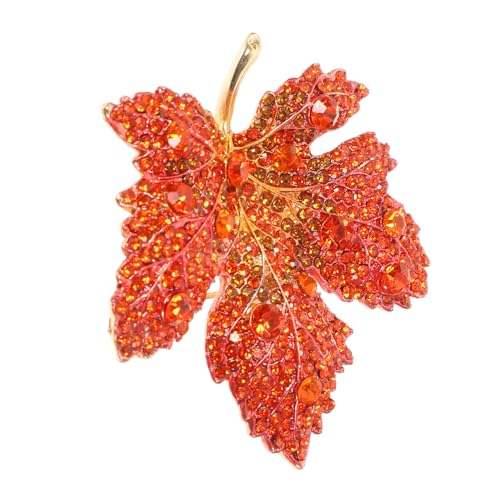 POPETPOP Strassbrosche Maple Leaf Form Vollbesetzt mit Kristallen Anstecknadel für Anzüge Schals Kleidung Leichte Praktische Damen Brosche für Party und Business von POPETPOP