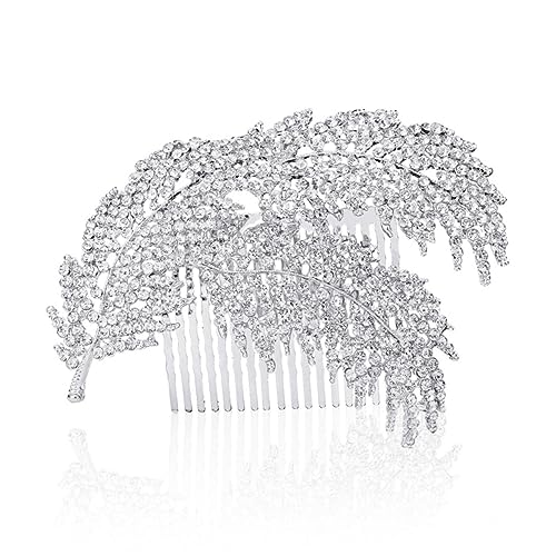 POPETPOP Braut Hochzeit Haarkamm haar spangen haarclips hair pin haar klammerm hair clip kopfschmuck Tiara Haarkamm-Clip Haarkamm mit Strass Strasskamm Koreanisch Kopfbedeckung Perücke von POPETPOP