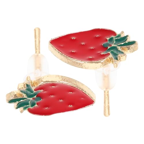 POPETPOP Strawberry Ohrstecker Damen Frucht Design Modisch Leicht Tragbar Alltag Schmuck von POPETPOP