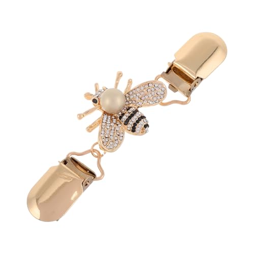 POPETPOP Strickjacken Clip Damen Brosche Bienen Design mit Strass Vintage Cardigan Clip Schmuck für Kleidung Schal Pullover Vielseitiger Modischer Schmuck für Alltag und Business von POPETPOP