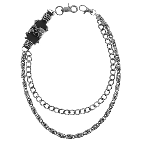 POPETPOP Stylische Metall Hosenkette mit Anhänger Punk Hip Hop Gürtel für Herren Damen Einfache Befestigung Vielseitig für Jeans und Freizeithosen Modisches Accessoire für Outfits von POPETPOP