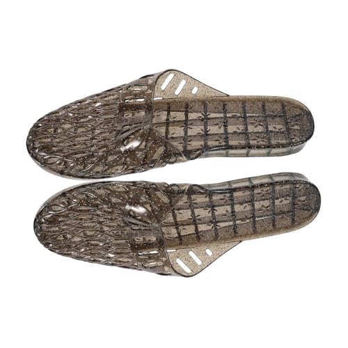 POPETPOP Transparente Damen Jelly Sandalen Flach mit Hohl Design Rutschfest Sommer Badeschuhe für Dusche Strand Pool Vielseitig und Leicht POPETPOP Transparente Damen Jelly Sandalen Flach mit Hohl Design Rutschfest Sommer Badeschuhe für Dusche Strand Pool Vielseitig und Leicht von POPETPOP