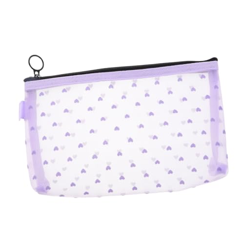 POPETPOP Transparente Kosmetiktasche mit Reißverschluss Leichter Mesh Kulturbeutel für Toilettenartikel Kompakte Make Up Tasche Multifunktionaler Reise Organizer für Karten Münzen Kosmetik von POPETPOP