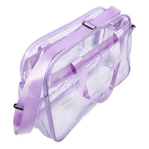 POPETPOP Transparente Tragetasche für Damen Geräumige PVC Sporttasche für Reisen Strand Stylischer Make Up Organizer mit Praktischem Design von POPETPOP