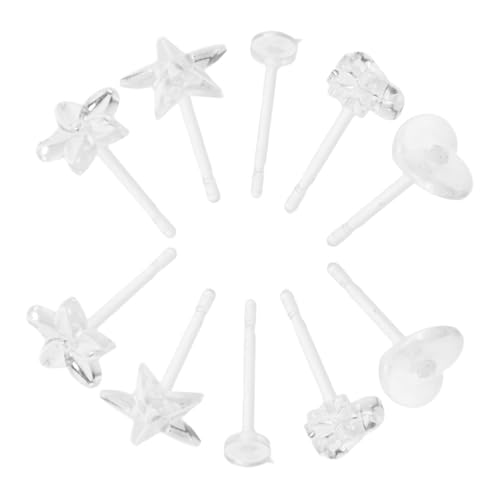 POPETPOP Transparente Unsichtbare Ohrstecker aus Ergonomischem Resin Verschiedene Designs Bequeme für Damen und Teenager Dezente Schmuckstücke zum Selbermachen und Basteln von POPETPOP