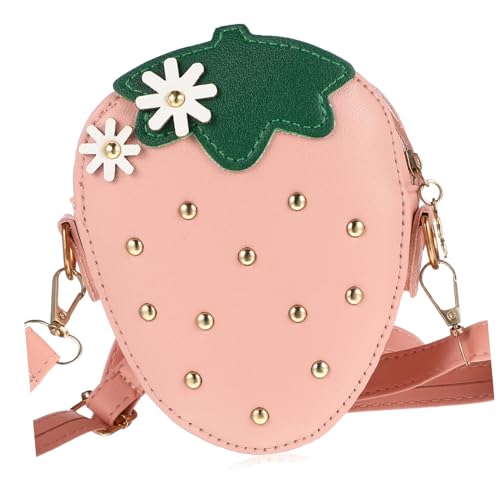 POPETPOP Umhängetasche Erdbeerform Kleine Verstellbare Schultertasche Mode Geldbörse für Mädchen Reise Shopping von POPETPOP