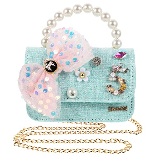 POPETPOP Umhängetasche mit Perlenhenkel PU Material Leichter Crossbody und Schultertasche für Mädchen Kompakt für Snacks und Schlüssel Modisch zu Kleidern und Jeans Geeignet für Alltag und von POPETPOP