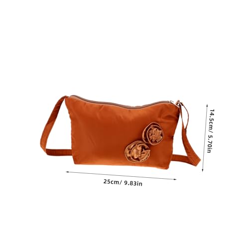 POPETPOP Verstellbare Damen Umhängetasche aus Weichem Stoff Stilvolle Crossbody Bag mit Blumenmotiv Geräumige Schultertasche für Alltag und Freizeit Vielseitig Tragbar Leichte Handtasche von POPETPOP