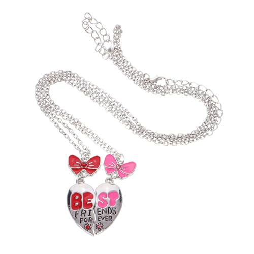 POPETPOP Verstellbare Schmetterlingsknoten Halskette aus Langlebiger Legierung Freundschaftsschmuck für Schwestern und Modischer mit Süßem Design Passendes für Mädchen und Frauen von POPETPOP