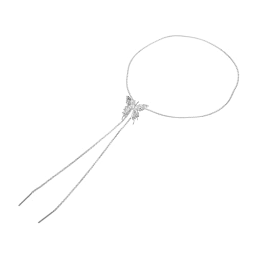 POPETPOP Verstellbare Silberne Schmetterlingsanhänger Halskette Damen und Teenager Minimalistische Kette Modisch Vielseitig für Party und Alltag Geeignet von POPETPOP