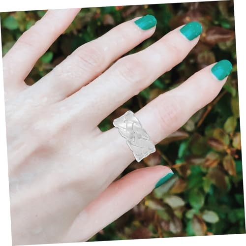 POPETPOP Verstellbarer Offener Bandring aus Kupfer Kreativ Geflochten Modischer Statement Ring für Damen und Herren Langlebig Vielseitig Tragbar für Alltag Party und Besondere Anlässe von POPETPOP