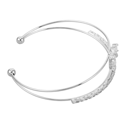POPETPOP Verstellbares Armband Damen Doppelter Strass Schleifen Armspange Eleganter Offener Armreif für Hochzeitsfeier und Party Schmuck von POPETPOP
