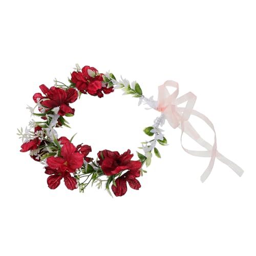POPETPOP Verstellbares Blumenhaarband mit Künstlichen Blüten Einstellbarer Kopfschmuck für Damen und Mädchen Eleganter Haarschmuck für Hochzeit Party Festival und Braut Zubehör von POPETPOP