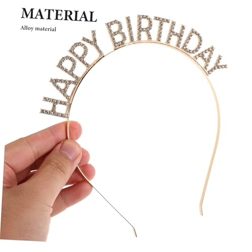 POPETPOP Verstellbares Happy Birthday Stirnband und Schärpe Set für Mädchen und Frauen Elegantes Partyaccessoire Schwarz Gold Vielseitig für Geburtstagsfeiern Aller Altersgruppen Modisch von POPETPOP