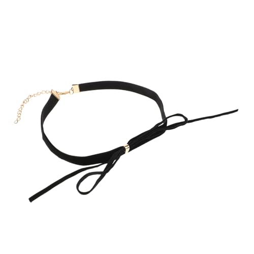 POPETPOP Vintage Choker Halskette mit Schleifenmotiv Verstellbar Samt für Elegant Retro Stil Weiches Material zur Betonung Schlüsselbeins von POPETPOP
