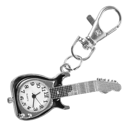POPETPOP Vintage Gitarren Taschenuhr Schlüsselanhänger Leichte Quarzuhr mit Kette Praktischer Schlüsselanhänger für Tasche und Schlüsselbund Stilvolles für Studenten und Schwarzes Design POPETPOP Vintage Gitarren Taschenuhr Schlüsselanhänger Leichte Quarzuhr mit Kette Praktischer Schlüsselanhänger für Tasche und Schlüsselbund Stilvolles für Studenten und Schwarzes Design von POPETPOP