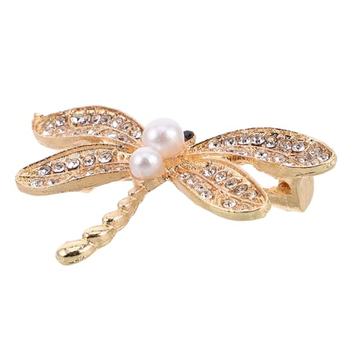 POPETPOP Vintage Inspirierte Dragonfly Brosche mit Funkelnden Strasssteinen Anstecknadel für Damen Schmuck für Kleidung als Schal oder Hutbrosche Verarbeitet für Edle Outfits von POPETPOP