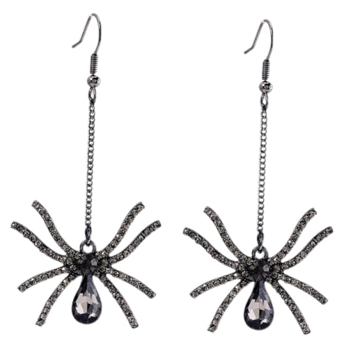 POPETPOP Vintage Lange Halloween Ohrringe Damen Dangle Ohrschmuck Spider Design Robust Hautfreundlich für Party Maske Bühne Modisch Vielseitig Auffälliger Spinnen Look Trendiges Halloween von POPETPOP