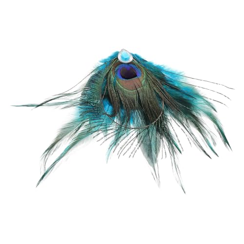 POPETPOP Pfauen-haarspange Mit Kunstfedern Vintage-haarschmuck Für Damen Bunt Retro Seitlicher Knallclip Für Hochzeitsfeiern Und Partys von POPETPOP