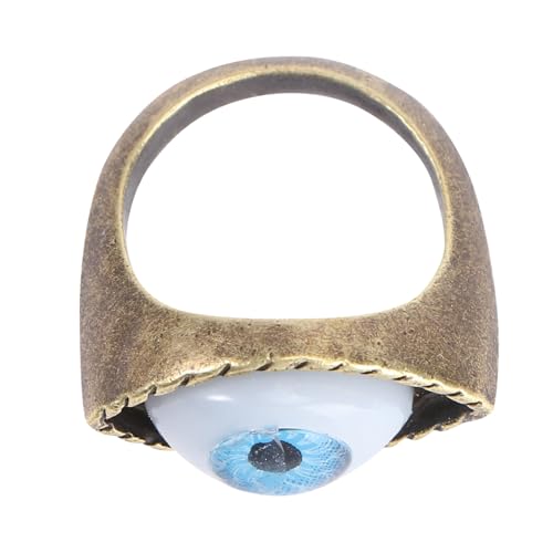 POPETPOP Vintage Punk Ring mit Blauem Augen design Alloy Finger Schmuck im Geometrischen Stil Auffälliger Statement ring für Damen und Mädchen Einzigartiges Accessoire für Partys und von POPETPOP
