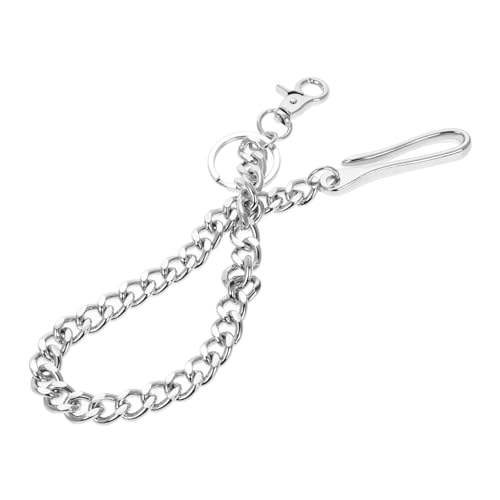 POPETPOP Vintage Silberne Metall Hosenkette Retro Punk Hip Hop Accessoire für Jeans und Hosen Vielseitig als Geldbörsenkette und Modisches Outfit Highlight für Damen und Herren von POPETPOP